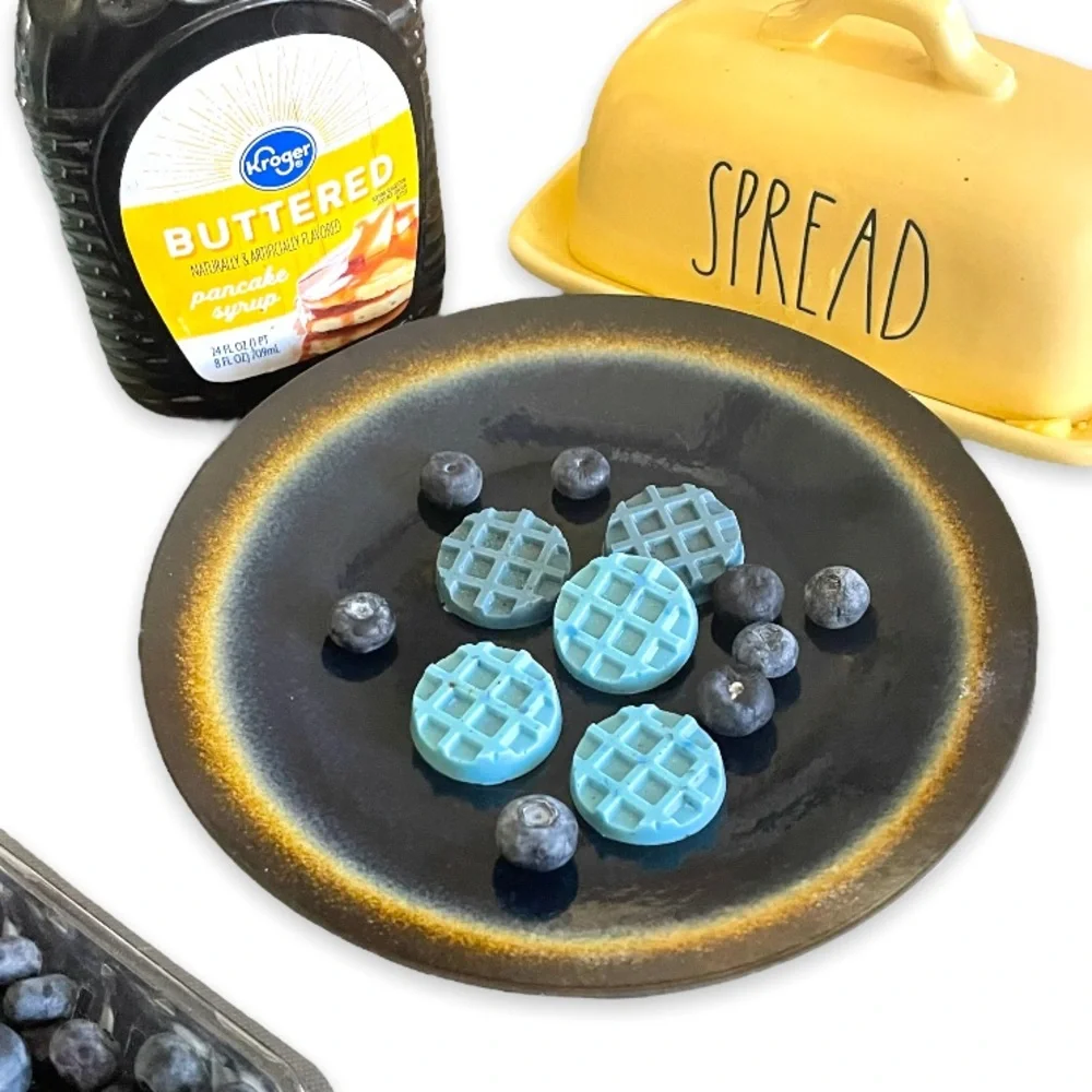 New VintageBitch Gifts - Handmade Organic Blueberry Waffle Mini Soaps 5 Pcs